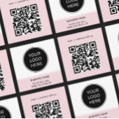 Carte de visite du logo du Carré de code QR rose d