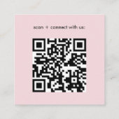 Carte de visite du logo du Carré de code QR rose d (Dos)