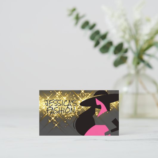 Carte de visite du logo du modèle de mode (Debout devant)