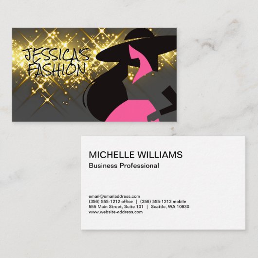 Carte de visite du logo du modèle de mode (Devant / Derrière)