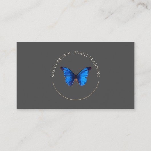 Carte de visite du logo du papillon bleu (Devant)