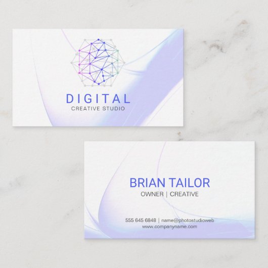 Carte de visite du logo du réseau numérique (Devant / Derrière)