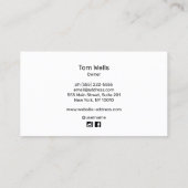 Carte de visite du logo du service de nettoyage de (Dos)