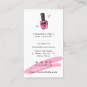 Carte de visite du logo du technicien en ongles (Dos)