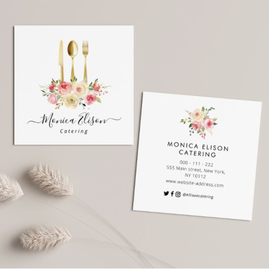 carte de visite du logo floral