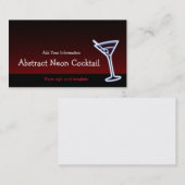 Carte de visite du logo Martini Glass Neon (Devant / Derrière)
