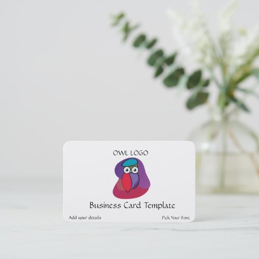 Carte de visite du logo Owl (Debout devant)