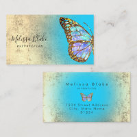 carte de visite du logo papillon bleu