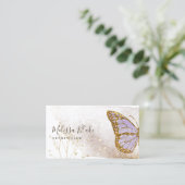 carte de visite du logo papillon lavande aquarelle (Debout devant)