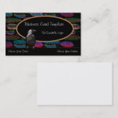 Carte de visite du logo plumes et corbeau (Devant / Derrière)