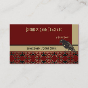 Carte de visite du logo Red Black Bird Raven