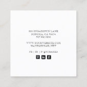 Carte de visite du logo rose Baker (Dos)