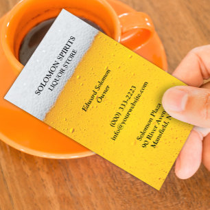 Carte de visite du magasin de bières Liquor