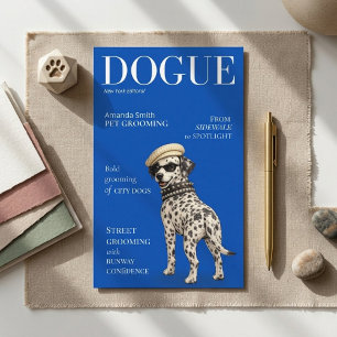 Carte de visite du magazine Dogue dalmate bleu de 