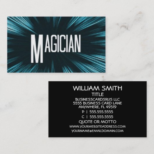 Carte de visite du magicien étoilé (Devant / Derrière)