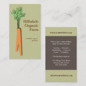 Carte de visite du marché des légumes carottes (Devant / Derrière)