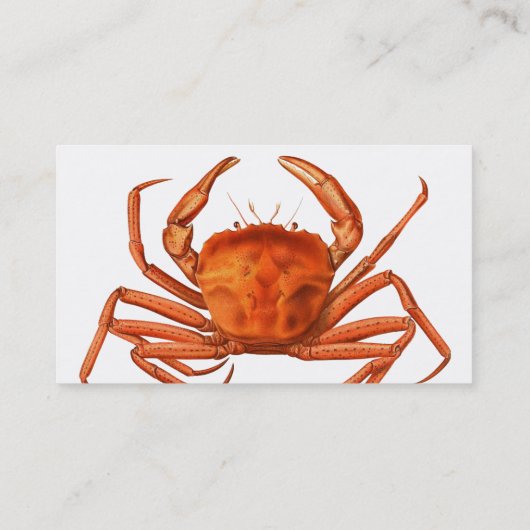 Carte de visite du marché du poisson - Crabe rouge (Dos)