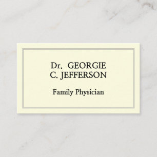 Carte de visite du médecin de famille ordinaire