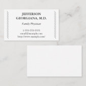 Carte de visite du médecin de famille propre (Devant / Derrière)