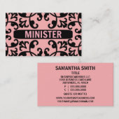 Carte de visite du ministre Peach Damask (Devant / Derrière)