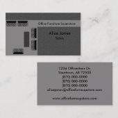 Carte de visite du mobilier de bureau, gris (Devant / Derrière)