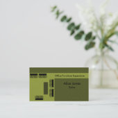 Carte de visite du mobilier de bureau, vert olive (Debout devant)