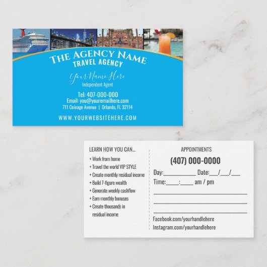 Carte de visite du Modèle de l'agent de planificat (Devant / Derrière)