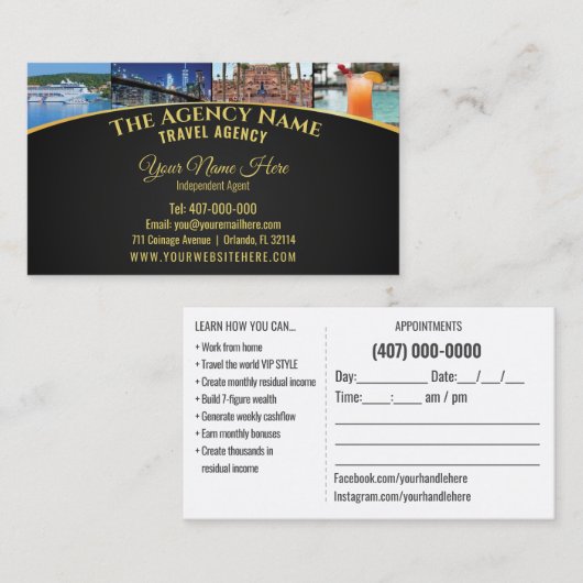 Carte de visite du Modèle de l'agent de planificat (Devant / Derrière)