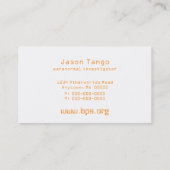 Carte de visite du monde entier, Orange (Dos)