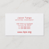 Carte de visite du monde entier, Rouge (Dos)