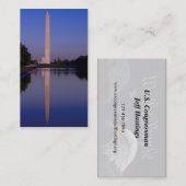 Carte de visite du monument de Washington (Devant / Derrière)