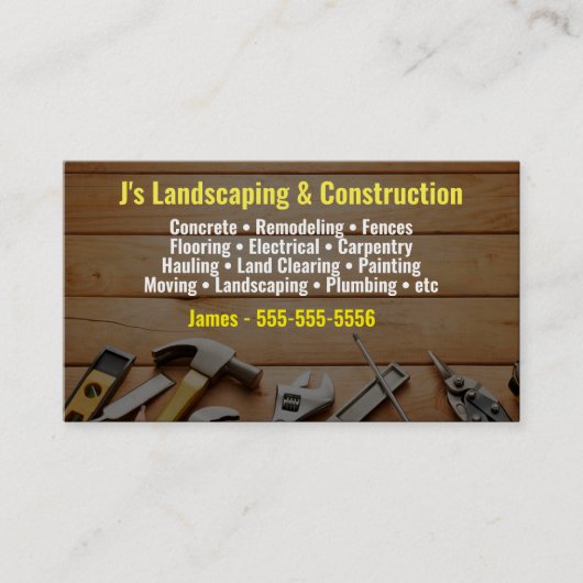 Carte de visite du paysage et de la construction (Devant)