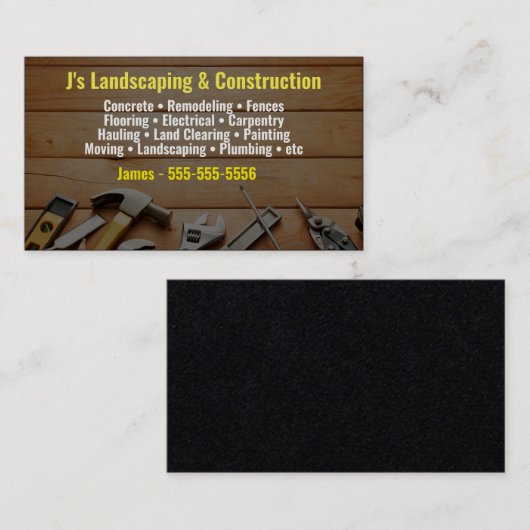 Carte de visite du paysage et de la construction (Devant / Derrière)