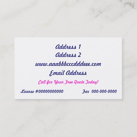 Carte de visite du peintre (Dos)