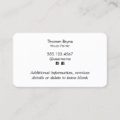 Carte de visite du peintre de la maison (Dos)