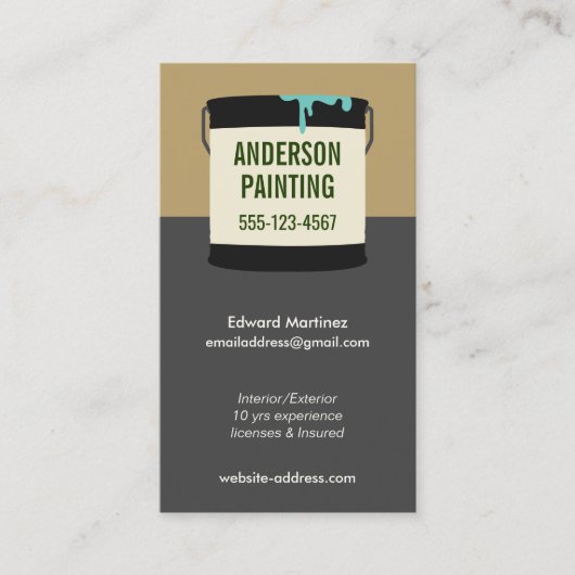 Carte de visite du peintre de la maison (Devant)
