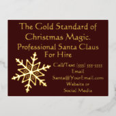 Carte de visite du Père Noël Carte postale Or (Recto)
