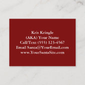 Carte de visite du Père Noël Jumbo Big (Dos)