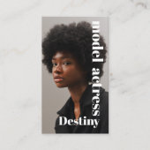 Carte de visite du photographe de tête de modèle (Devant)