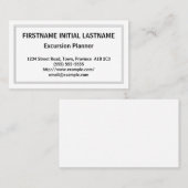 Carte de visite du planificateur d'excursions prop (Devant / Derrière)