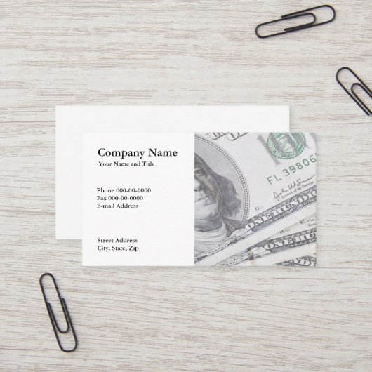 Carte de visite du planificateur financier (Devant/Arrière en situation)