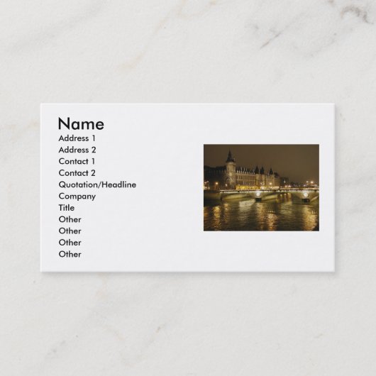 Carte de visite du pont de nuit (Devant)