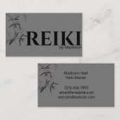 Carte de visite du praticien du bambou Reiki (Devant / Derrière)