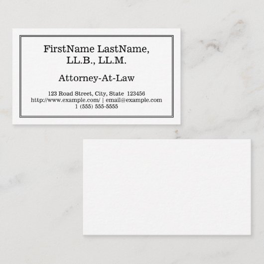 Carte de visite du procureur (Devant / Derrière)