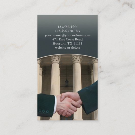 Carte de visite du procureur (Dos)