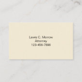 Carte de visite du procureur (Dos)