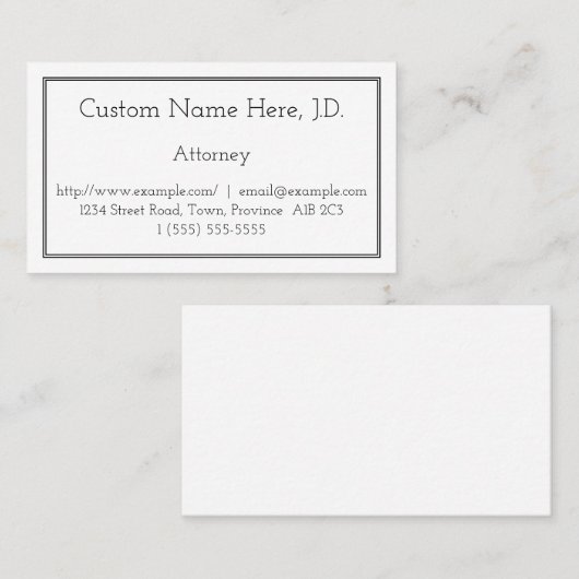 Carte de visite du procureur de base (Devant / Derrière)