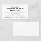 Carte de visite du procureur de base (Devant / Derrière)