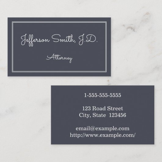 Carte de visite du procureur de base et de base (Devant / Derrière)