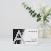 Carte de visite du procureur de gris noir (Debout devant)